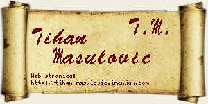 Tihan Mašulović vizit kartica